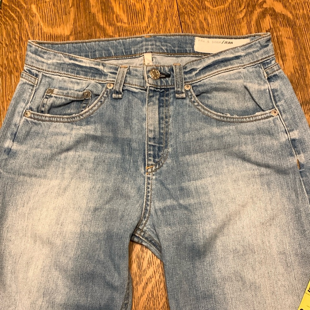 rag & bone Light Blue Wide Leg Jeans